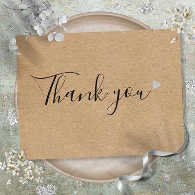 Rustic Kraft Script Business Thank You Postcard