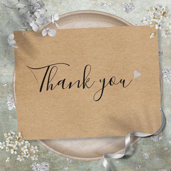 Rustic Kraft Script Business Thank You Postcard