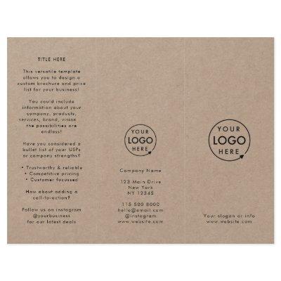 Rustic Kraft Simple Logo Tri-fold Brochure