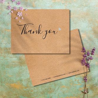 Rustic Kraft Simple Script Business Thank You Postcard