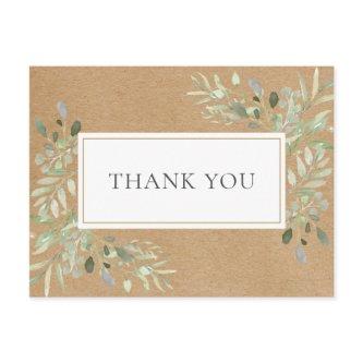 Rustic Kraft Spring Leaves Business Thank You Postcard