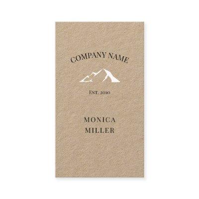 Rustic kraft white mountain logo