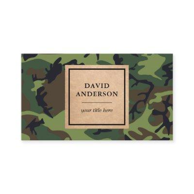 Rustic Kraft Woodland Green Camouflage Pattern