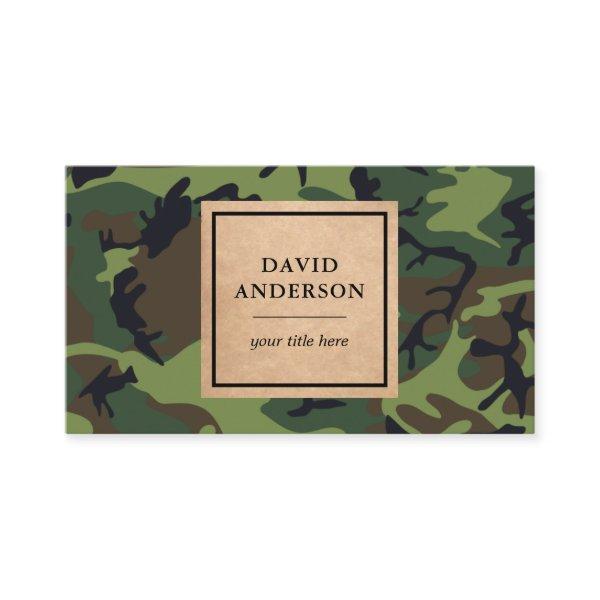 Rustic Kraft Woodland Green Camouflage Pattern