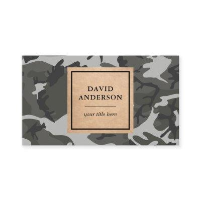 Rustic Kraft Woodland Grey Camouflage Pattern