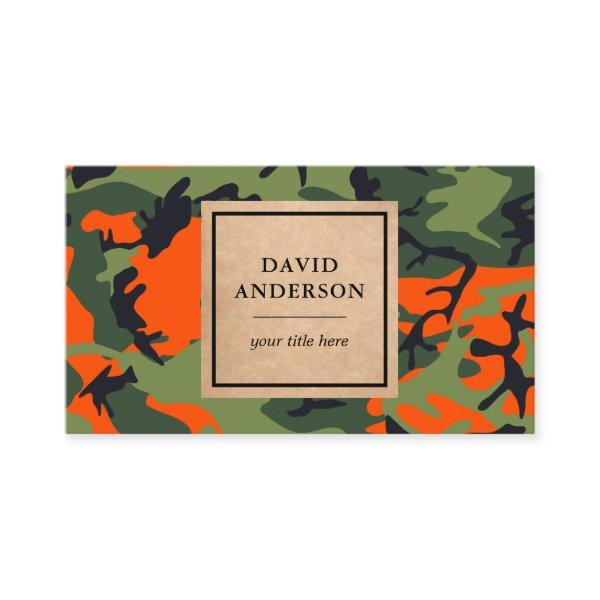 Rustic Kraft Woodland Orange Camouflage Pattern