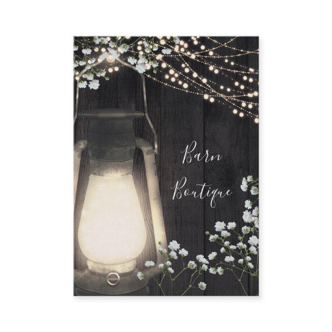 Rustic Lantern Light & Baby's Breath Floral