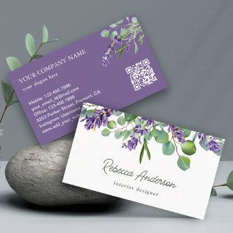 Rustic Lavender Floral Eucalyptus QR Code