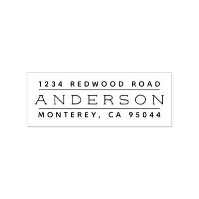 Rustic Lettering Minimalist Return Address Rubber Stamp