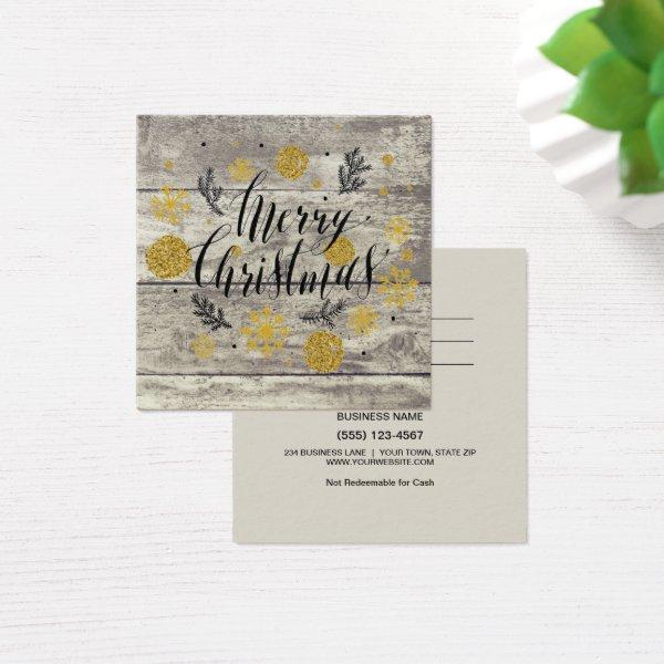 Rustic Merry Christmas Gold Gift Card Certificate