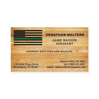 Rustic Military Police Thin Green Line Flag Wood