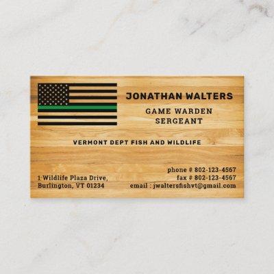 Rustic Military Police Thin Green Line Flag Wood