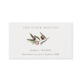 Rustic Minimal Olive Branch Fauna Wedding Website