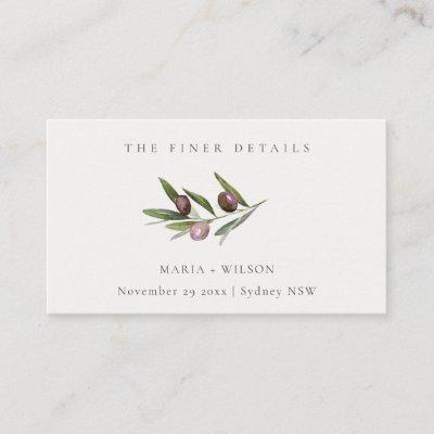 Rustic Minimal Olive Branch Fauna Wedding Website