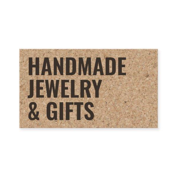 Rustic modern brown cork handmade black bold font
