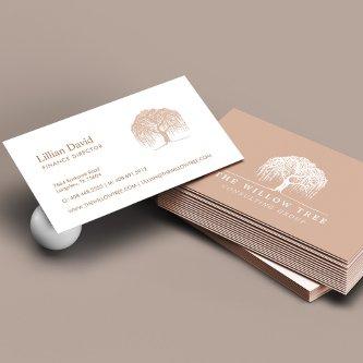 Rustic Modern Cream Blush & White Willow Tree Logo