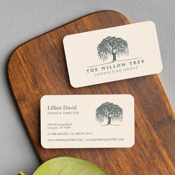 Rustic Modern Grey Willow Tree Logo