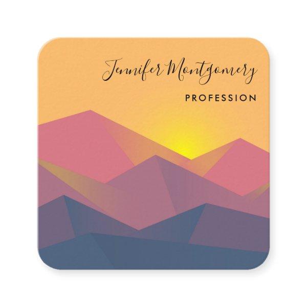 Rustic Mountains Geometric Minimalist Square
