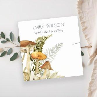 Rustic Mushroom Fern Foliage Band Necklace Display Square