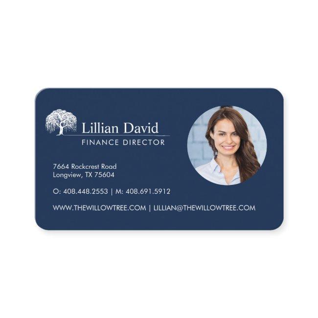 Rustic Navy Blue & White Willow Tree Logo Photo