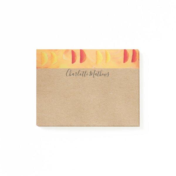 Rustic Orange and Lemons Citrus Personalized Post-it Notes