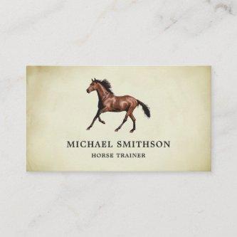 Rustic Parchment Brown Horse Riding Instructor