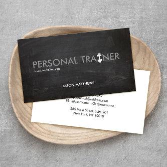 Rustic Personal Trainer Dumbbell Logo Fitness