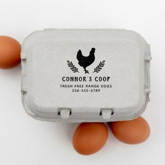 Rustic Personalized Farm Or Chicken Coop Egg Self-inking Stamp
