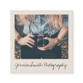Rustic photographer photo beige paper texture square