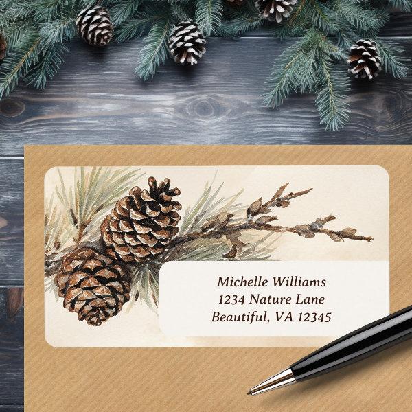 Rustic Pinecones | Pine Cone Woodland Address Label