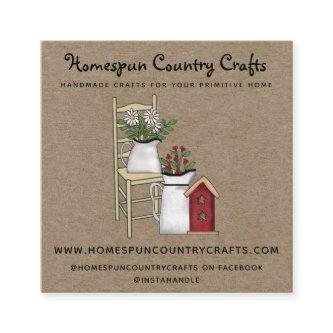 Rustic Primitive Country Kraft  Square