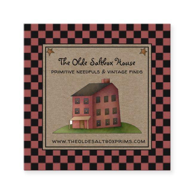 Rustic Primitive Country Saltbox House Square
