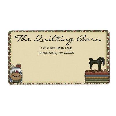 Rustic Primitive Sewing/Quilting Business Shipping Label