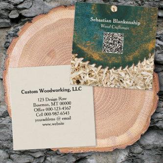 Rustic Saw Blade Woodworking Craftsman QR Code Square