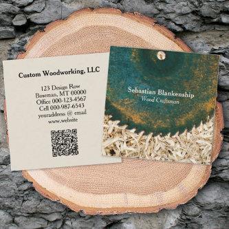 Rustic Saw Blade Woodworking Craftsman QR Code  Square