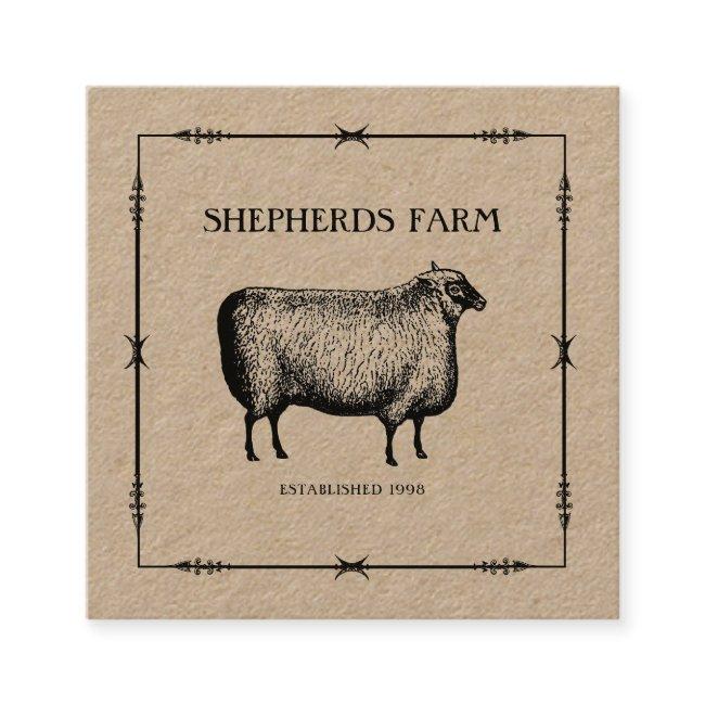 Rustic Sheep Iron Arrows Kraft Custom Farm Logo Square
