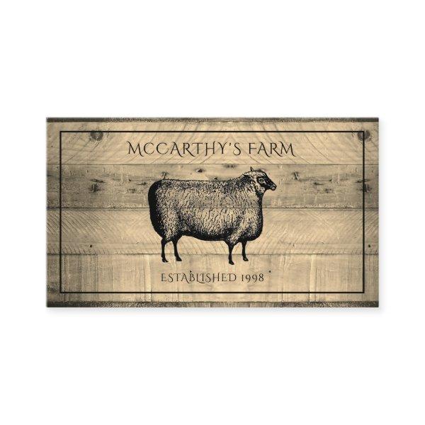 Rustic Sheep Shiplap Barn Wood Custom Farm Logo