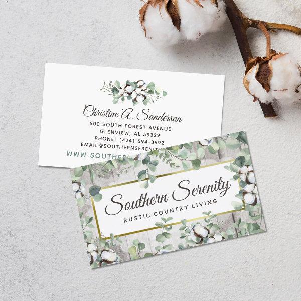 Rustic Southern Watercolor Cotton & Botanical