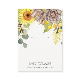 RUSTIC SUNFLOWER PINE FLORAL EARRING DISPLAY LOGO