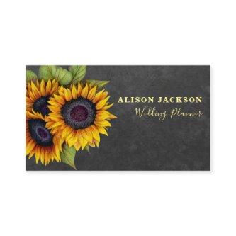 Rustic sunflowers chalkboard wedding planner