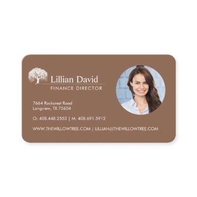 Rustic Tan Brown & White Willow Tree Logo Photo