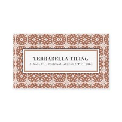 Rustic Terracotta Geometric Tile Pattern Tiling  B