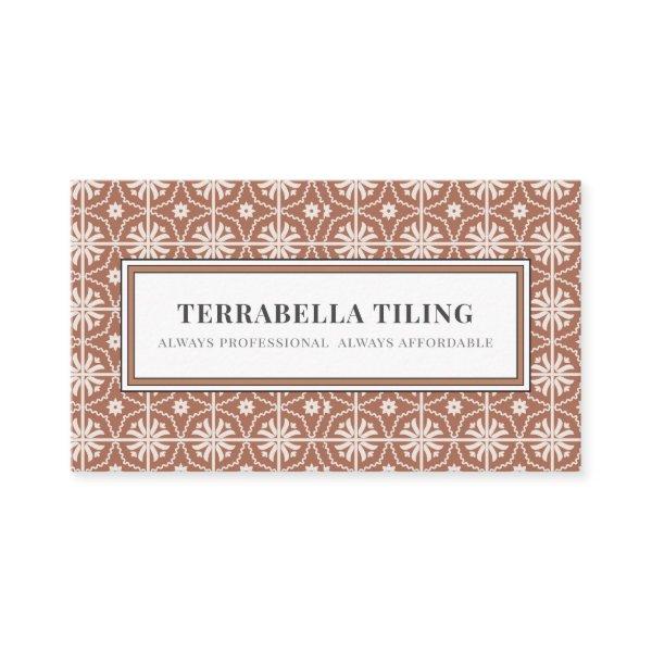 Rustic Terracotta Geometric Tile Pattern Tiling  B