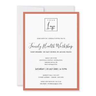 RUSTIC TERRACOTTA RUST LOGO WORKSHOP GALA EVENT INVITATION