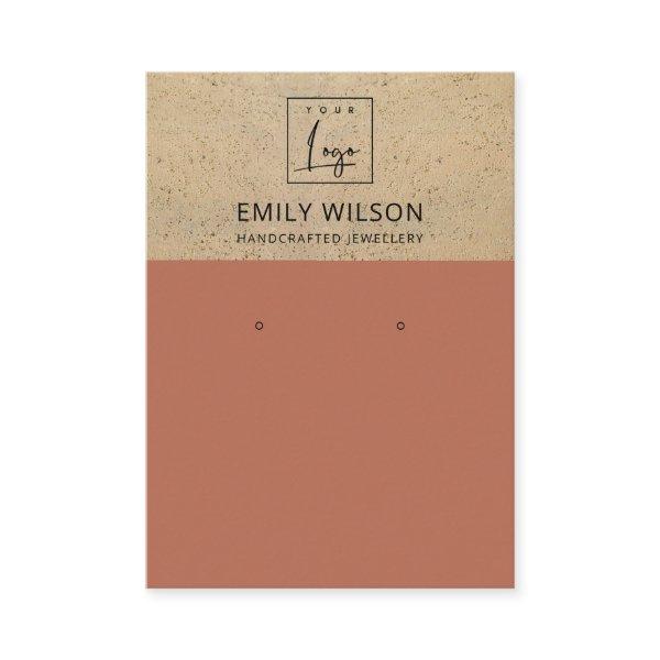 RUSTIC TERRACOTTA TEXTURE LOGO EARRING DISPLAY
