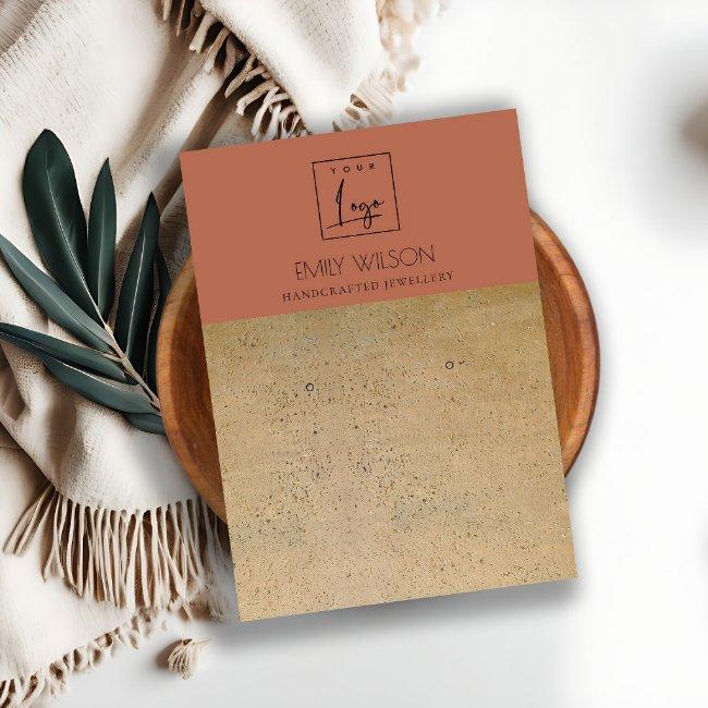 RUSTIC TERRACOTTA TEXTURE LOGO EARRING DISPLAY