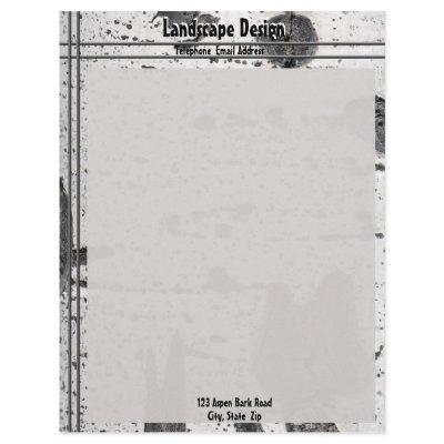 Rustic Texture White Aspen Tree Bark Photograph Letterhead