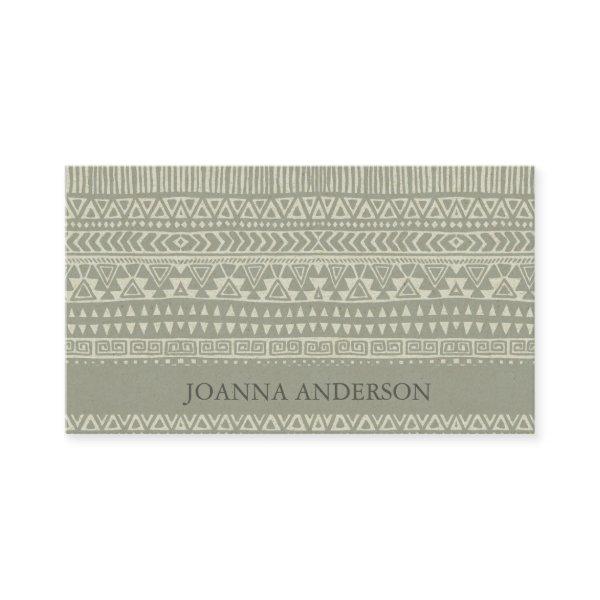 RUSTIC TRIBAL GREY BOHEMIAN PATTERN PERSONALIZED