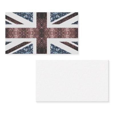 Rustic UK flag red blue sparkles glitters