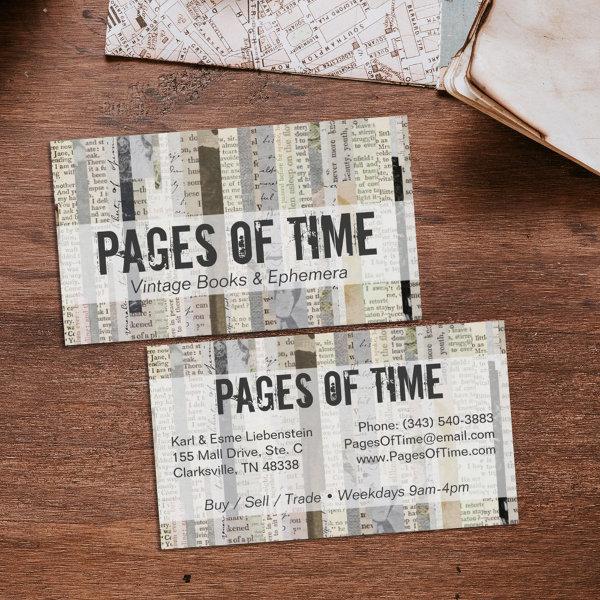 Rustic Vintage Book Pages Ephemera Bold Typewriter